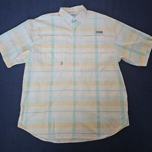 Columbia PFG Pastel Plaid Button Down Shirt